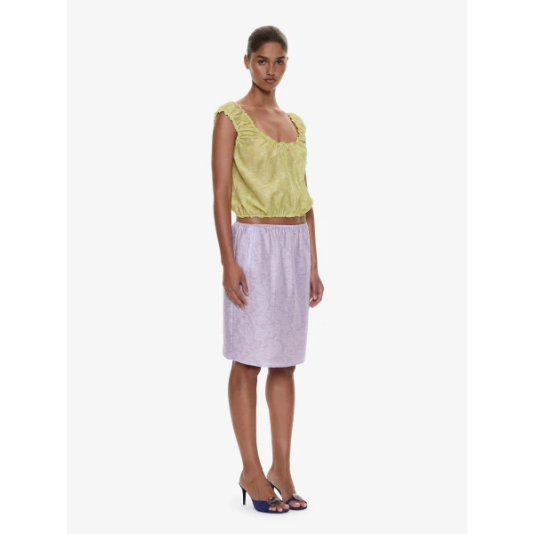 Christopher Esber Light Leak Jacquard Slip Skirt in Lilac, view 2