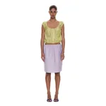 Christopher Esber Light Leak Jacquard Zip Up Top in Chartreuse