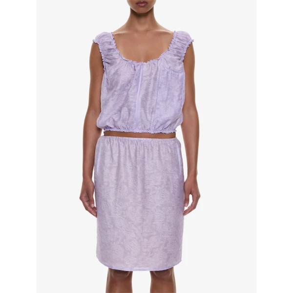 Christopher Esber Light Leak Jacquard Zip Up Top in Lilac, view 2