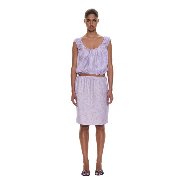 Christopher Esber Light Leak Jacquard Zip Up Top in Lilac