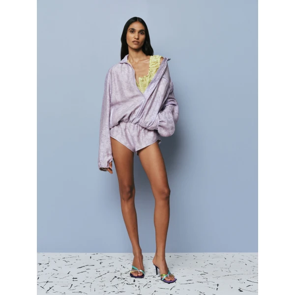 Christopher Esber Light Leak Jacquard Zipped One Piece in Lilac Dress, view 5