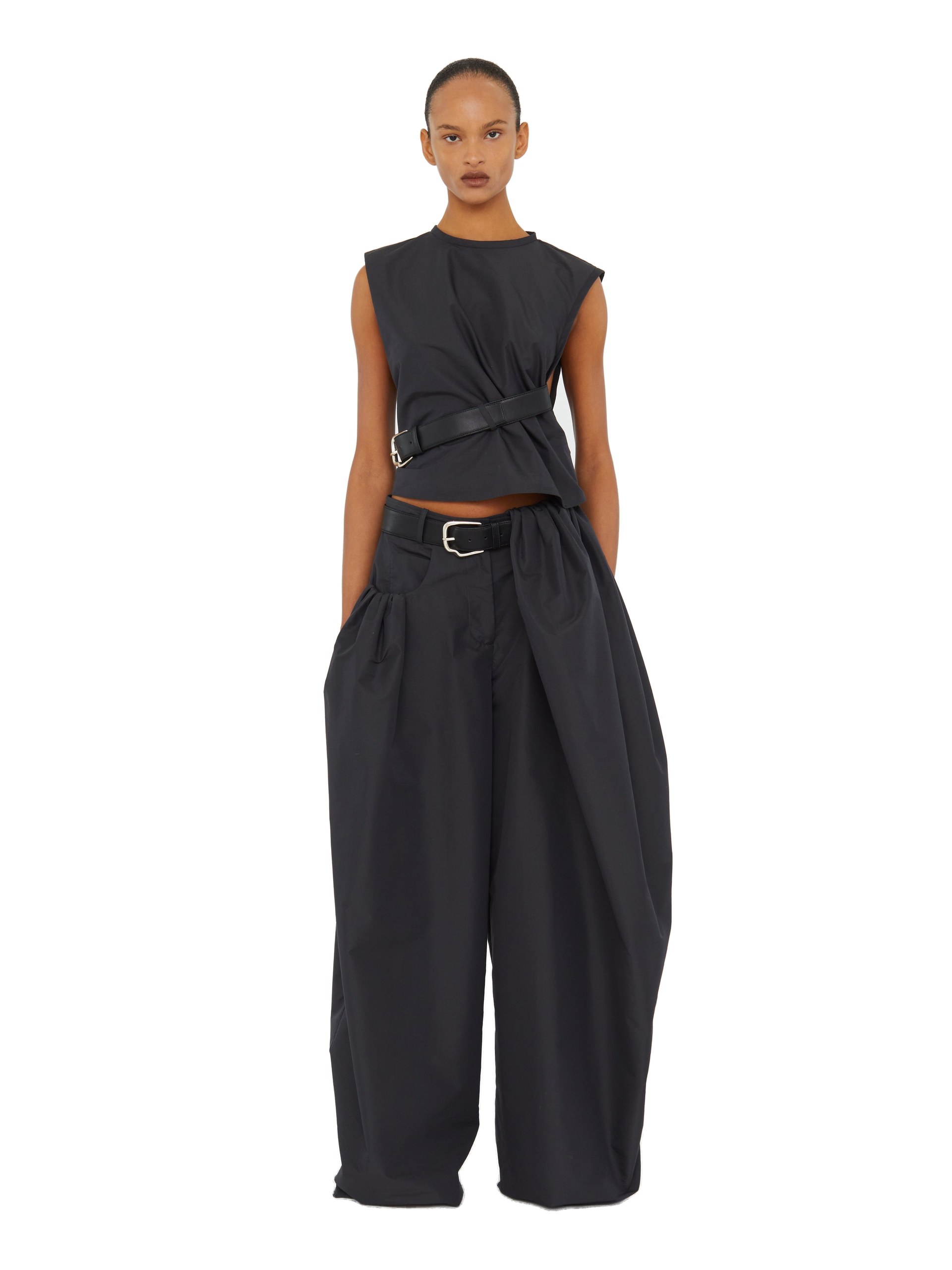 Christopher Esber Locus Belted Taffeta Tank in Carbon