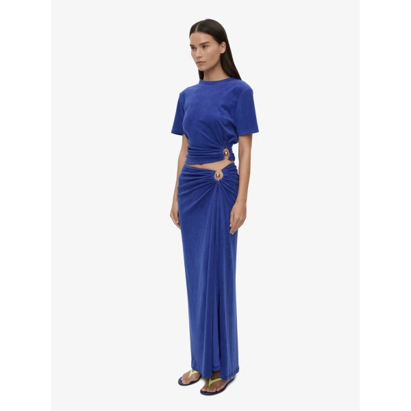 Christopher Esber Looped Back Orbit Tee in Indigo Top, view 2