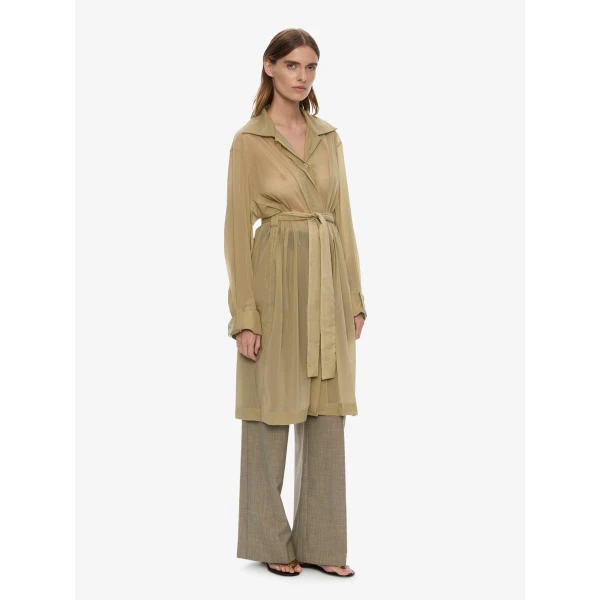 Christopher Esber Lucent Mottled Sheer Chore Jacket in Moss, view 2