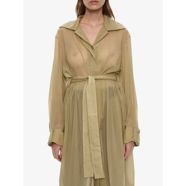 Christopher Esber Lucent Mottled Sheer Chore Jacket in Moss, view 3