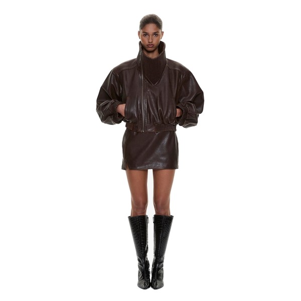 Christopher Esber Lunnet Leather Bomber in Burnished Brown Jacket