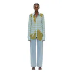 Christopher Esber Maya Embroidered Handkerchief Shirt in Sky Caper Check