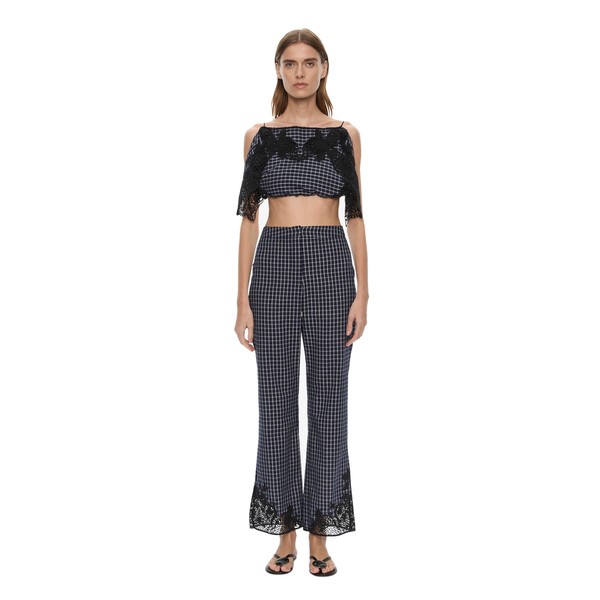 Christopher Esber Maya Embroidered Handkerchief Trouser in Inked Check