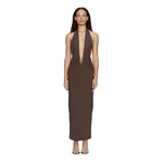 Christopher Esber mineral stone ruched halter lycra dress