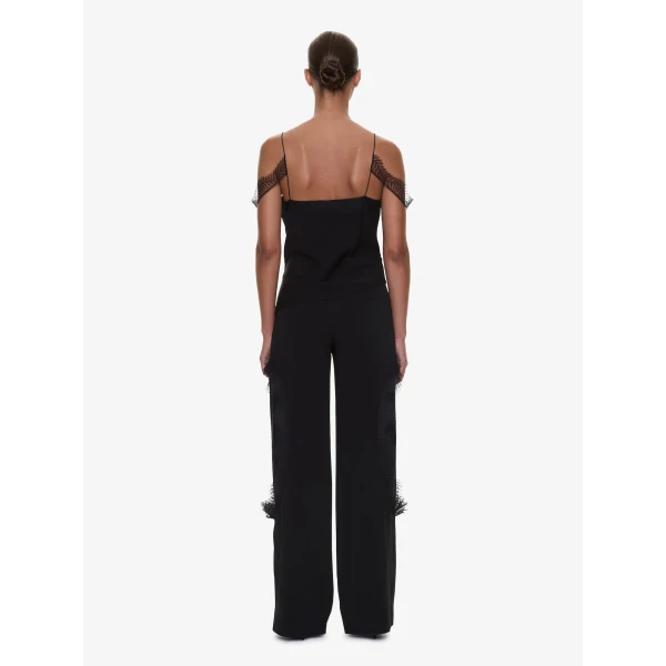 Christopher Esber Miro Split Lace Draped Cami in Black, view 4
