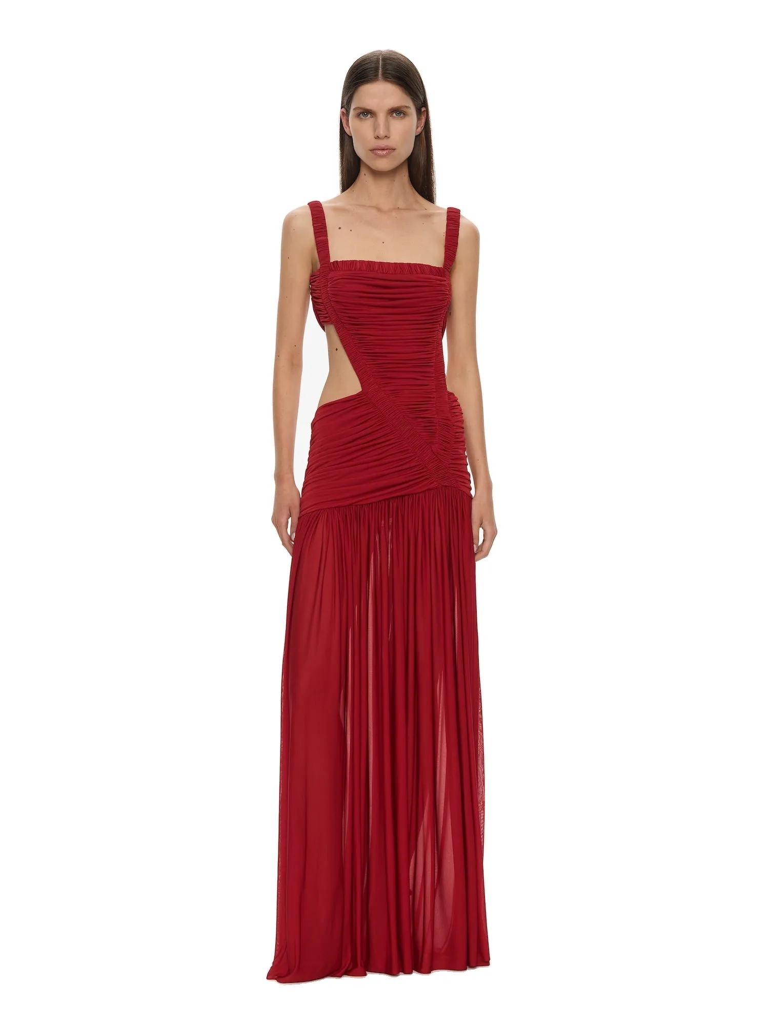 Christopher Esber Orion Separation Gown in Cranberry