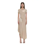 Christopher Esber Paisley Lace Rib Tee Dress in Shore Chalk