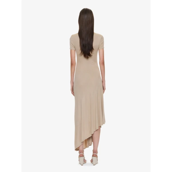 Christopher Esber Paisley Lace Rib Tee Dress in Shore Chalk, view 3