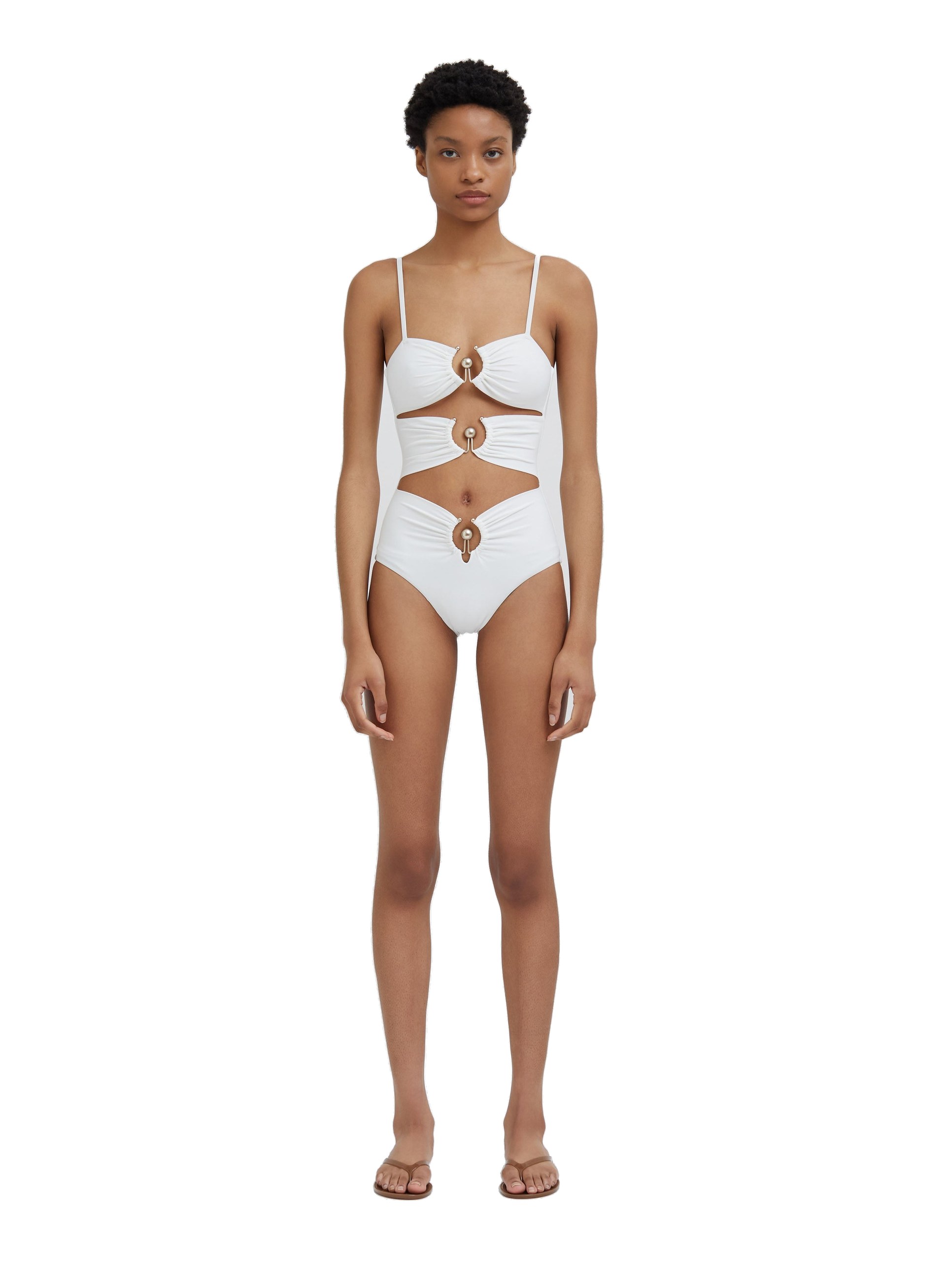 Christopher Esber Pierced Orbit One Piece in White