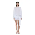 Christopher Esber Porto Tie Long Sleeve Mini Dress in White