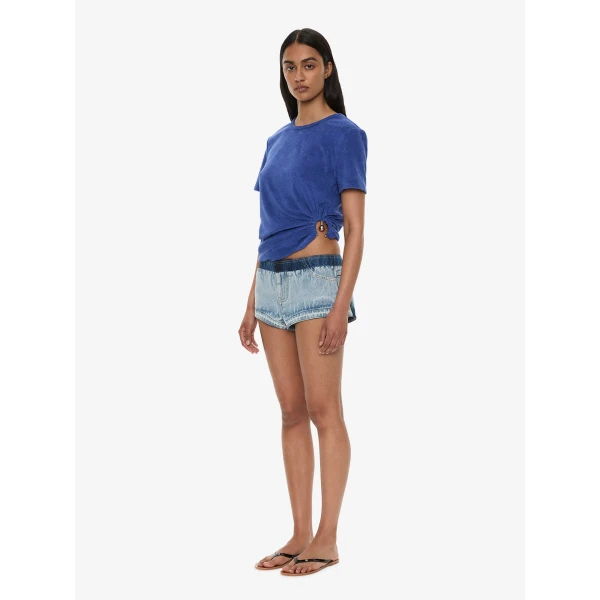 Christopher Esber Reconstruct Denim Micro Short in Indigo, view 2