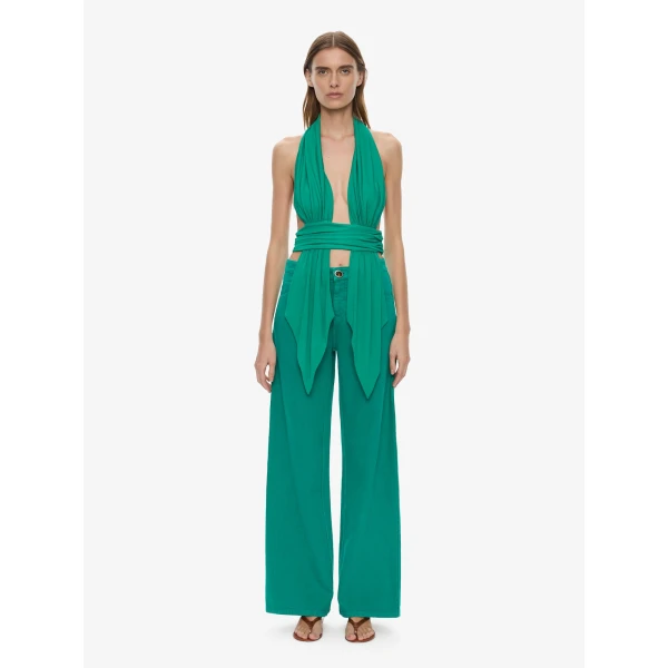 Christopher Esber Relaxed Denim Quartz Jean in Malachite, view 2