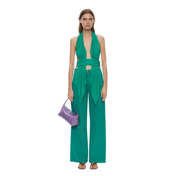 Christopher Esber Relaxed Denim Quartz Jean in Malachite