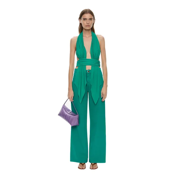 Christopher Esber Relaxed Denim Quartz Jean in Malachite