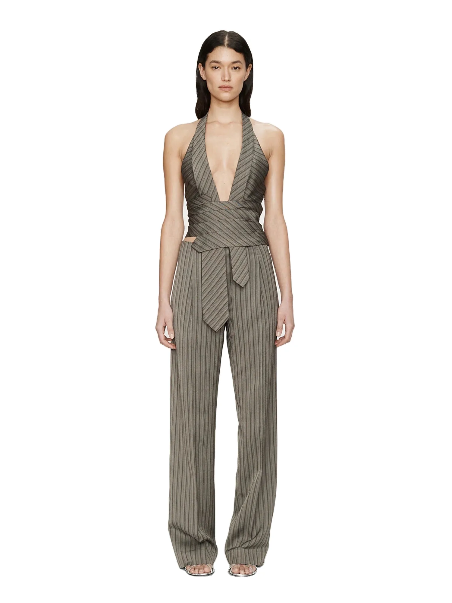 Christopher Esber Reyer Tailored Redux Trouser in Graphite Stripe
