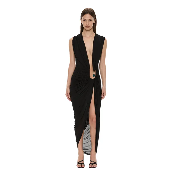 Christopher Esber ripple crystal plunge dress