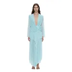 Christopher Esber Ripple Drape Long Sleeve Top in Mystic Mint