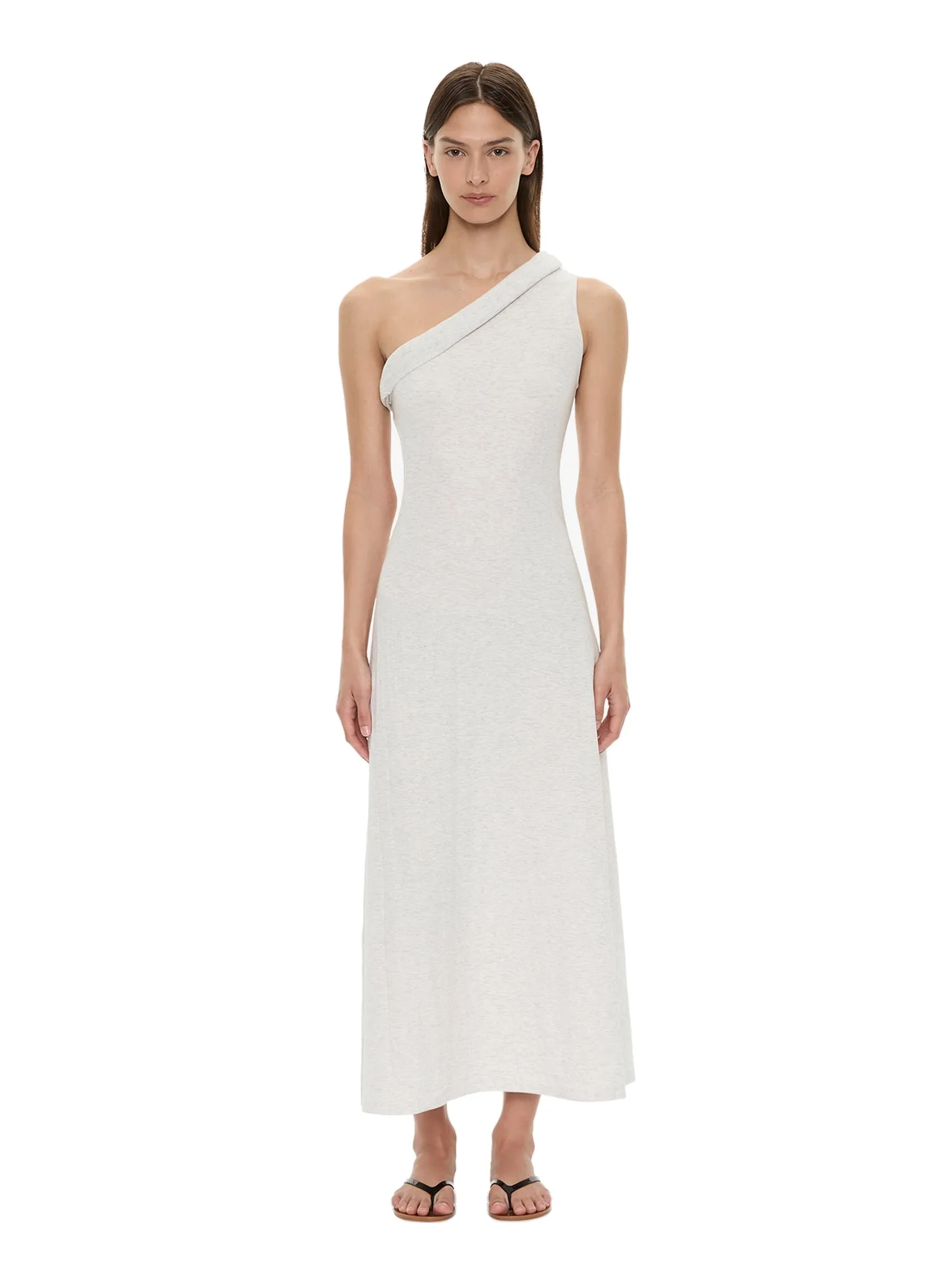 Christopher Esber Rolled Up Cutaway Tank Dress in Grey Marle