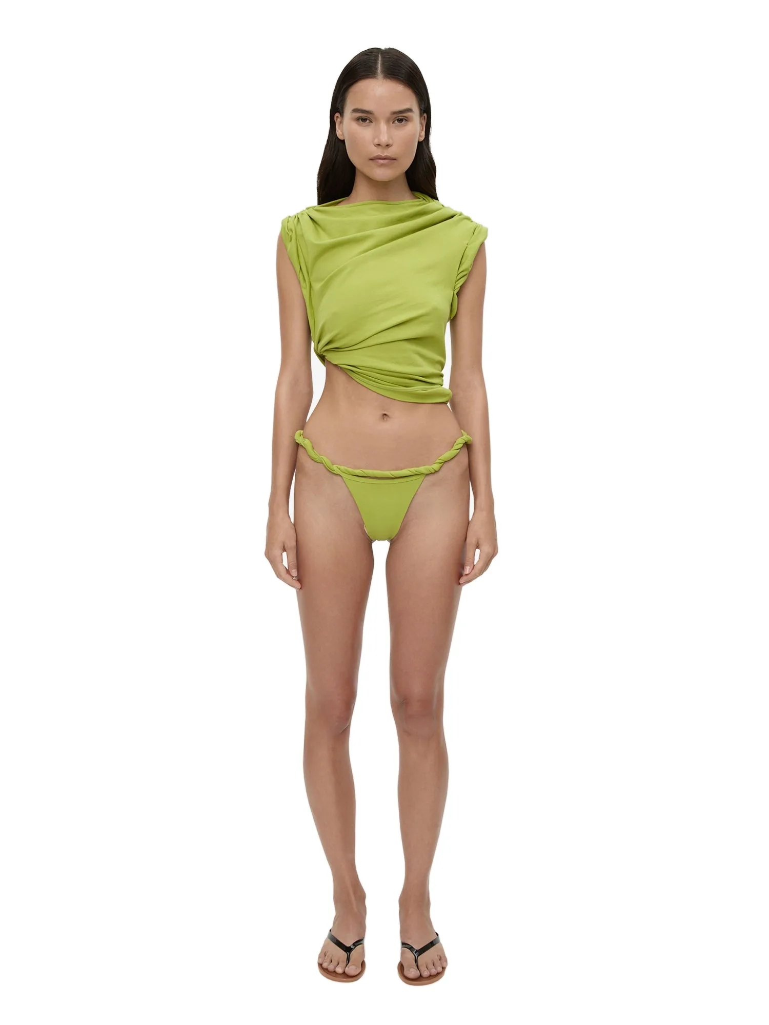 Christopher Esber Rolled Up Tee in Dypsis Green