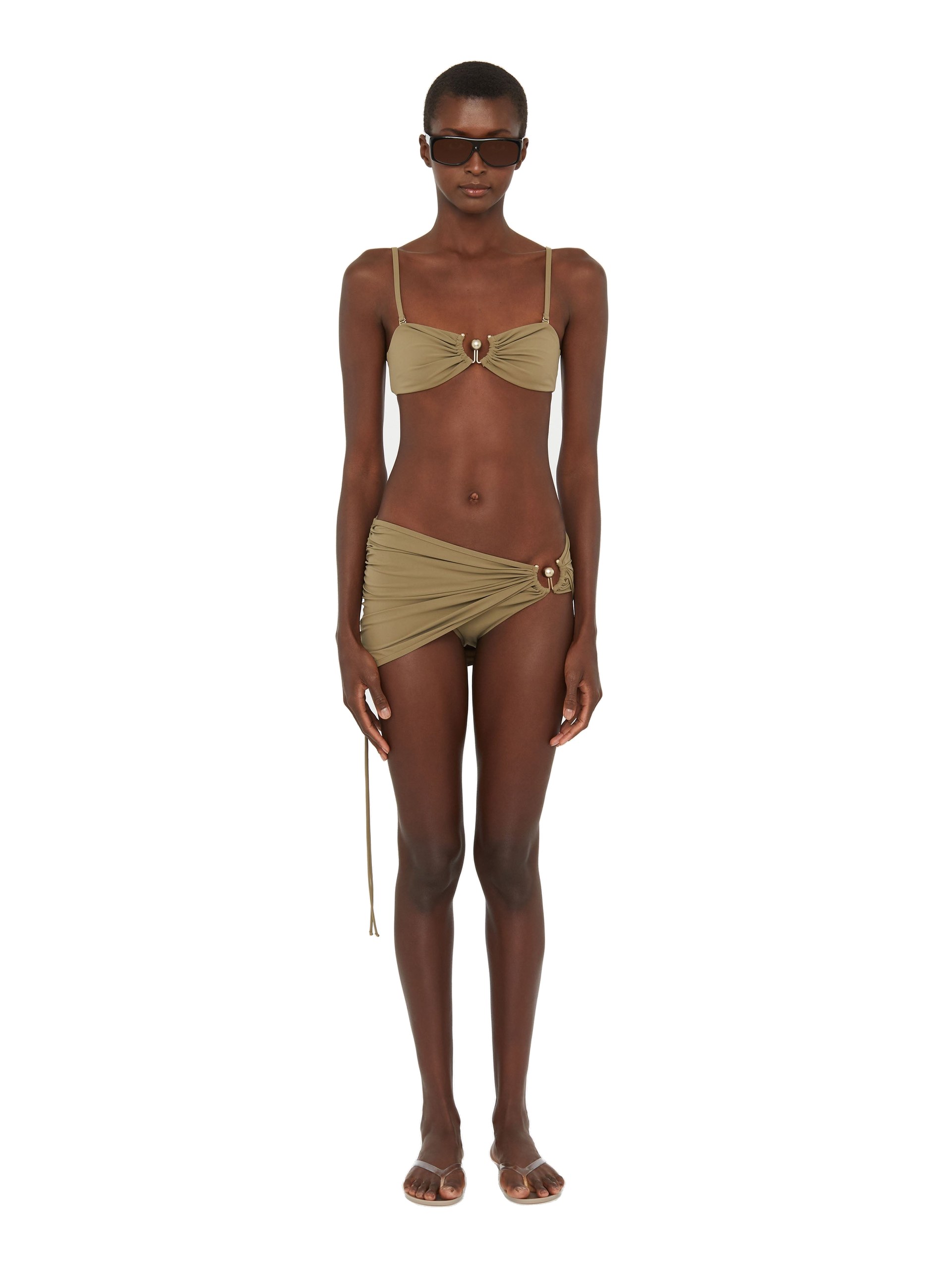 Christopher Esber Ruched Prong Bandeau in Eucalypt