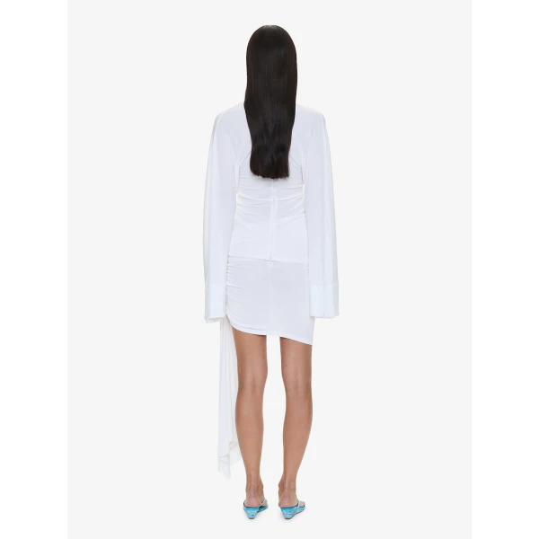 Christopher Esber Salacia Ruched Long Sleeve Top in White, view 3
