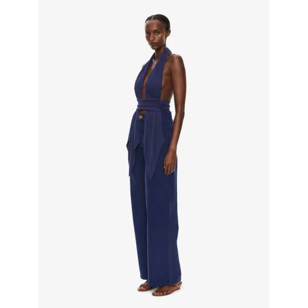 Christopher Esber Scarf Draped Halter Top in Ink, view 3