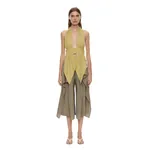 Christopher Esber Scarf Draped Halter Top in Soleil Sepia Stripe
