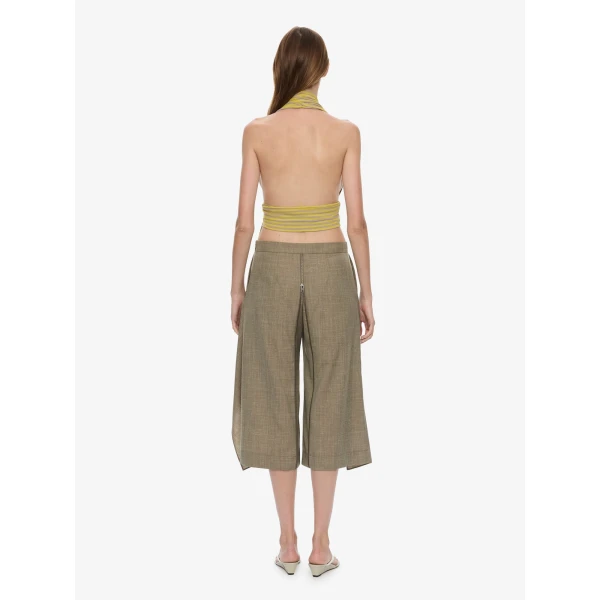 Christopher Esber Scarf Draped Halter Top in Soleil Sepia Stripe, view 4