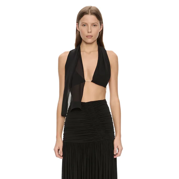 Christopher Esber silk scarf chain bra top