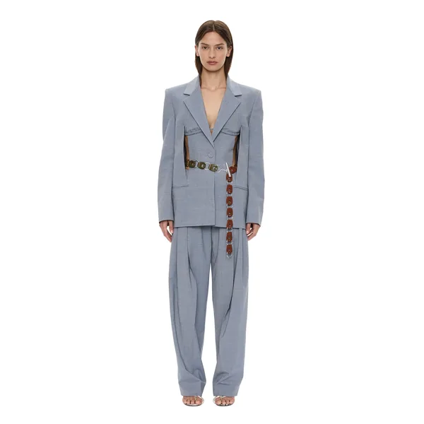 Slashed Bikini Blazer in Lightwash