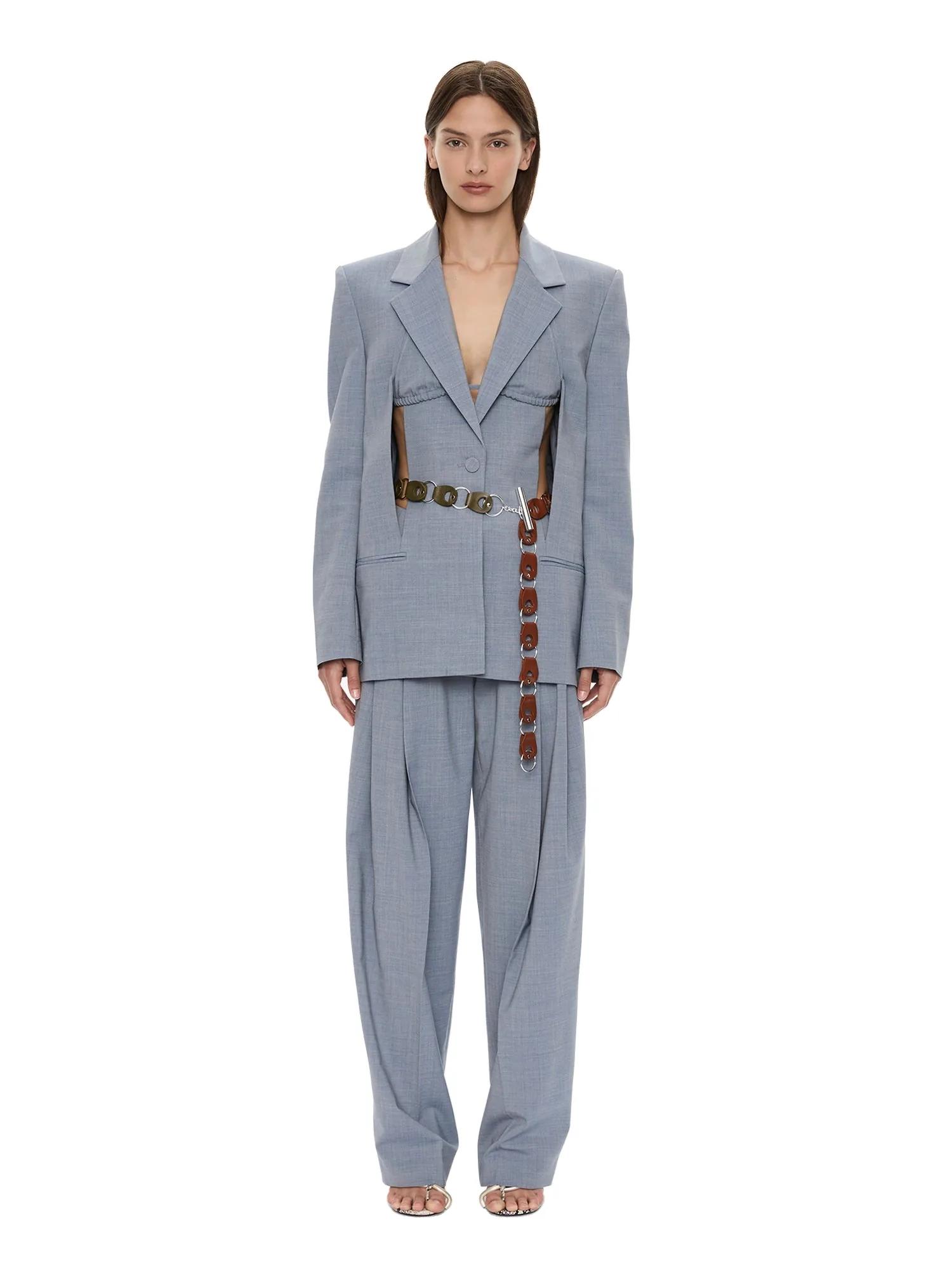 Christopher Esber Slashed Bikini Blazer in Lightwash