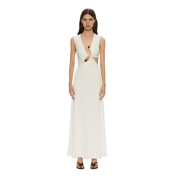 Christopher Esber Spiral Crystal Tank Dress in White