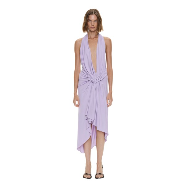 Christopher Esber Spire Cascade Midi Dress in Lilac