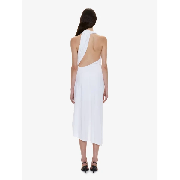 Christopher Esber Spire Cascade Midi Dress in White, view 4