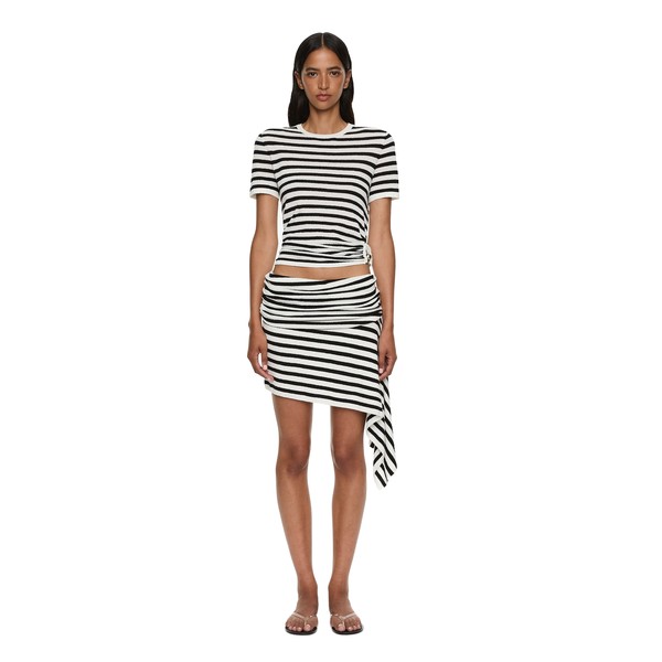 Christopher Esber stripe knit extension drape mini skirt