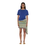 Christopher Esber Stripe Knit Extension Drape Mini Skirt in Vert Stripe