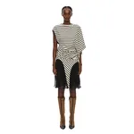 Christopher Esber Striped Jersey Panelled Tee Dress in Black White