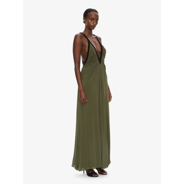 Christopher Esber Suspended Jersey Outline Dress in Caper Black, view 2