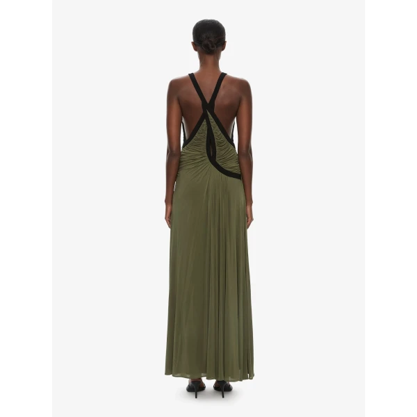 Christopher Esber Suspended Jersey Outline Dress in Caper Black, view 4