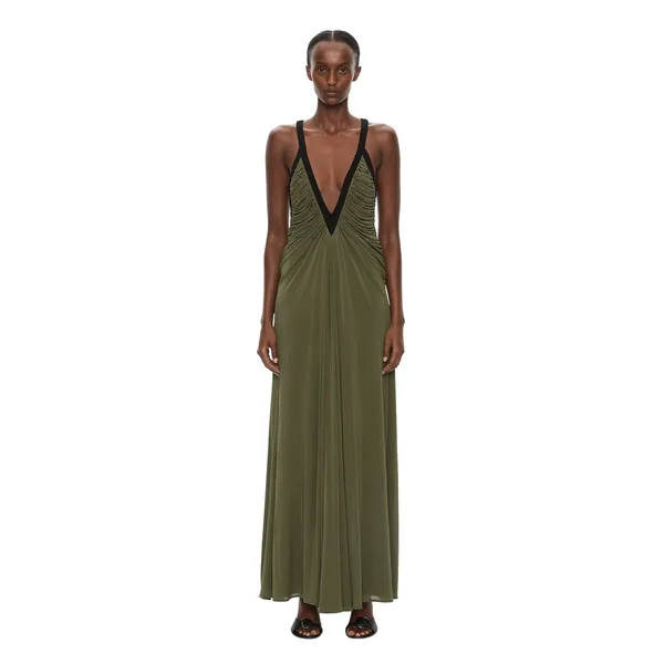 Christopher Esber Suspended Jersey Outline Dress in Caper Black