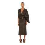 Christopher Esber swaddled belted leather dress