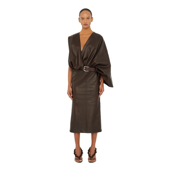 Christopher Esber swaddled belted leather dress