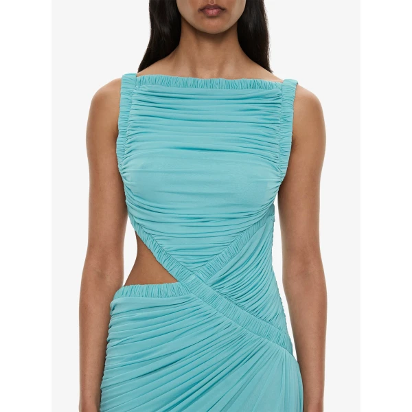 Christopher Esber Theia Squared Dress in Aqua, view 2