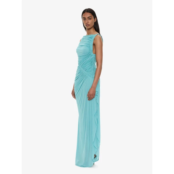 Christopher Esber Theia Squared Dress in Aqua, view 3
