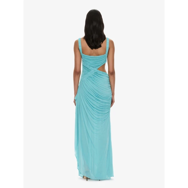 Christopher Esber Theia Squared Dress in Aqua, view 4